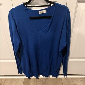 Zenana Outfitters Royal Blue V-Neck Sweatshirt